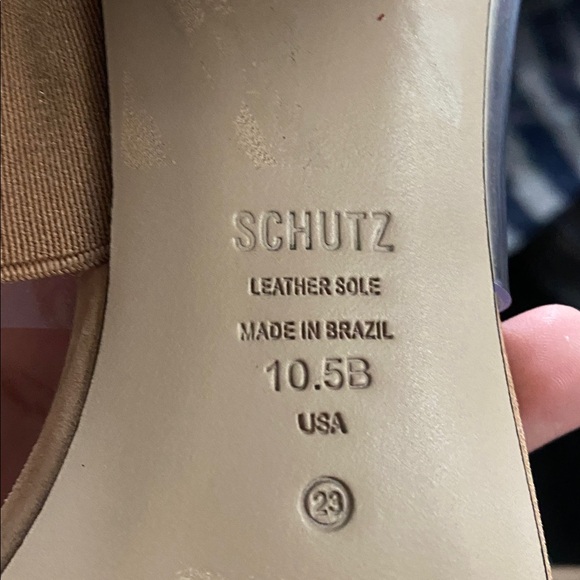 SCHUTZ Nude Heeled Sandals with Clear Straps - Picture 2 of 2